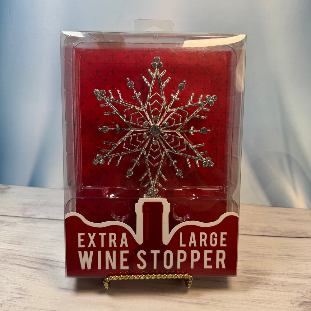 Wild Eye Designs Snowflake Wine Stopper Extra Large Silver Rhinestone Christmas